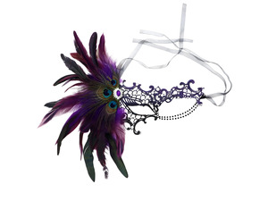 WomenS Masquerade Mask With Rhinestone Feather, Gradient Single Eye Half Face Lace Mask For Party, Halloween