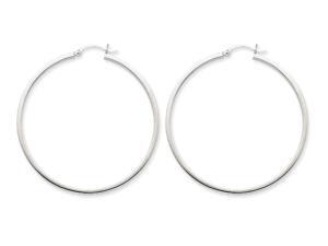 Extra Large Hoop Earrings in 14K White Gold 2 Inch (2.00 mm) Extra Large Hoop Earrings in 14K White Gold 2 Inch (2.00 mm)