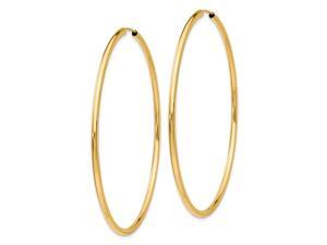 Extra Large Hoop Earrings in 14K Yellow Gold 2 1/2 Inch (2.00 mm) Extra Large Hoop Earrings in 14K Yellow Gold 2 1/2 Inch (2.00 mm)