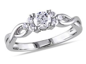 Infinity Diamond Engagement Ring 1/2 Carat (ctw) in 14K White Gold