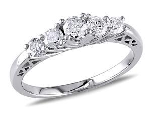 Diamond Engagement Ring 1/2 Carat (ctw) in 10K White Gold