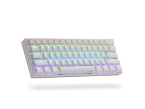 Anne Pro 2 Mechanical Gaming Keyboard TLK 60% True RGB Backlit - Wired/Wireless Bluetooth 4.0 PBT Type-c Up to 8 Hours Extended Battery Life, Linux Mac Full Keys Programmable (Gateron Brown, White)