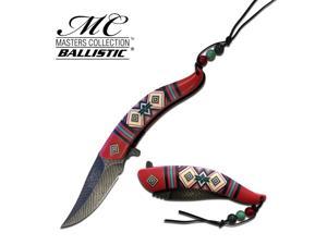 8.5" NATIVE AMERICAN RED SPRING ASSISTED FOLDING KNIFE Open Indian Assist Blade