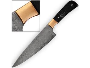 Build Your Own DAMASCUS STEEL Knife BLANK Full Tang Copper BOLSTER 1095 HC Chef
