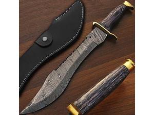 White Deer  Ranger Bowie Knife - Custom Made Damascus