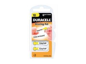 Size 10 Duracell Activair Easy Tab DA10 Hearing Aid Batteries (6 per Pack)