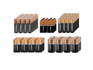 24 AA + 24 AAA + 12 C + 12 D + 6 9 Volt Duracell Coppertop Alkaline Battery Combo