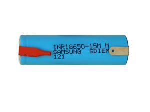 3.7 Volt Samsung 18650 Lithium Ion Battery with Tabs (1500 mAh) 3.7 Volt Samsung 18650 Lithium Ion Battery with Tabs (1500 mAh)
