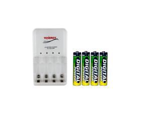 4 Bay AA / AAA LED Smart Battery Charger & 4 x AAA Accupower NiMH 1200 mAh Batteries