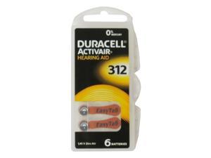 60-pack Size 312 Duracell Easy Tab Hearing Aid Batteries (DA312)