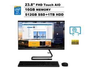 Lenovo IdeaCentre A340-24ICK 23.8" FHD 1080p Multi-Touch All-in-One AIO Business Desktop (Intel Six-Core i5-9400T, 16GB DDR4 RAM, 512GB SSD + 1TB HDD) Wi-Fi, Webcam, Windows 10 Home Lenovo IdeaCentre A340-24ICK 23.8" FHD 1080p Multi-Touch All-in-One AIO Business Desktop (Intel Six-Core i5-9400T, 16GB DDR4 RAM, 512GB SSD + 1TB HDD) Wi-Fi, Webcam, Windows 10 Home