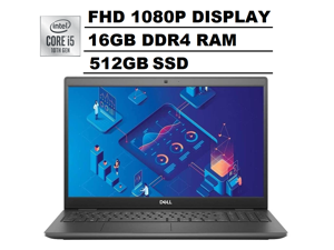 Dell Latitude 3000 3510 15.6" FHD 1080P Business Laptop (Intel Quad-Core i5-10210U (Beats i7-8565U), 16GB DDR4 RAM, 512GB SSD) Wi-Fi 6, Type-C (DisplayPort), HDMI, RJ-45, Windows 10 Professional 64