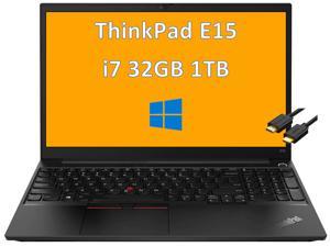 Latest Lenovo ThinkPad E15 15.6" FHD (Intel 11th 4-Core i7-1165G7, 32GB DDR4, 1TB SSD), Full HD IPS Business Laptop, Backlit, Fingerprint Reader, Thunderbolt 4, IST Computers Cable, Windows 10 Pro