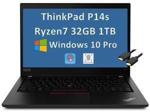 2022 Lenovo ThinkPad P14s 14" FHD Touchscreen (AMD 8-core Ryzen 7 Pro 5850U, 32GB RAM, 1TB PCIe SSD) Mobile Workstation Laptop, Type-C, Fingerprint Reader, Wi-Fi 6, IST Computers HDMI, Windows 10 Pro