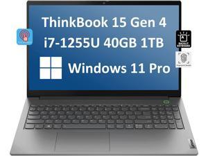 Lenovo ThinkBook 15 Gen 4 15.6" FHD Touchscreen (12th Gen Intel 10-Core i7-1255U, 40GB RAM, 1TB PCIe SSD) Full HD 1080p IPS Business Laptop, Backlit KB, Fingerprint, Thunderbolt 4, Windows 11 Pro