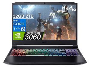 2022 Newest Acer Nitro 5 15.6" FHD 144Hz Gaming Laptop (Intel i9-11900H, 64GB RAM, 2TB PCle SSD, GeForce RTX 3060 6GB), RGB Backlit, Webcam, Killer Wi-Fi 6, DTS:X Audio, Ray Tracing, Windows 11 Home