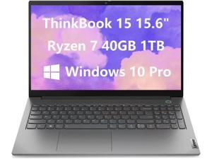 Lenovo ThinkBook 15 Gen 3 ACL 15.6" FHD (AMD 8-Core Ryzen 7 5700U (Beat i7-1165G7), 40GB DDR4 RAM, 1TB PCIe SSD) IPS Business Laptop, Backlit Keyboard, Fingerprint, Webcam, Windows 10 Pro / 11 Pro