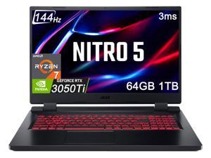 Acer Nitro 5  173 144 Hz IPS  AMD Ryzen 7 6000 Series 6800H 320GHz  NVIDIA GeForce RTX 3050 Ti Laptop GPU  64GB DDR5  1TB PCIe SSD  Windows 11 Home  Gaming Laptop AN51742R6BL