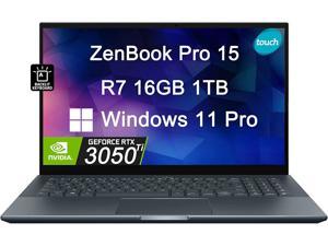 ASUS ZenBook Pro 15 UM535 OLED 15.6" FHD Touchscreen (AMD Ryzen 7 5800H , 16GB RAM, 1TB SSD, GeForce RTX 3050 Ti, 8-Core Beat i7-11370H) Business Workstation Laptop , Up to 18 Hrs Battery, Win 11 Pro