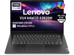 Lenovo V14 Gen 4 Business Laptop (14" FHD Anti-Glare, Intel 10-Core i7-13620H, 40GB RAM, 1TB SSD), Webcam with Privacy Shutter, Ethernet, Wi-Fi 6, HDMI, Bluetooth, Win 11 Pro w/ Copilot, Black