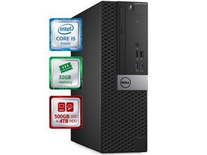 Dell OptiPlex 7050 Small Desktop Computer (SFF)  | Quad Core Intel i5 (3.8GHz Turbo) | 32GB DDR4 RAM | 500GB SSD Solid State + 4TB HDD | WiFi-5G + Bluetooth | Win 10 Pro | Home or Office PC