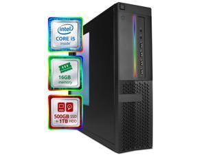 Dell OptiPlex 7010 Small RGB Desktop Computer (SFF) | Quad Core Intel i5 (3.5Ghz Turbo) | 16GB DDR3 RAM | 500GB SSD Solid State + 1TB | WiFi-5G + Bluetooth | Win 10 Pro | Home or Office PC