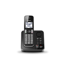 Panasonic 1 Handset Cordless Phone with Answering Machine - Black - KXTGD390B