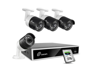 Loocam Security Camera System 1080p Full HD Surveillance Camera System 6 x 2.0MP 1920TVL IP67 Weatherproof Outdoor Indoor Automatic 150ft Night Vision and Motion Detection 88029 8CH DVR with 2TB HDD 