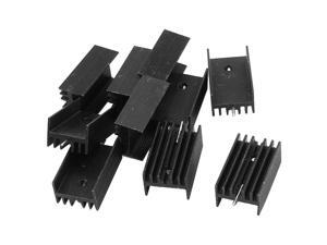 10 x 25x15x10mm black aluminum radiator cooler for TO-220 transistor 10 x 25x15x10mm black aluminum radiator cooler for TO-220 transistor