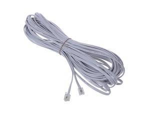 2pcs 15FT RJ11 BEST Modular Telephone Extension Cable Phone Cord Line Wire Grey