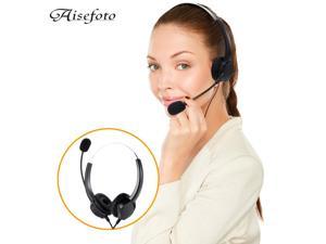 Professional Telephone Headset Clear Voice Noise Cancellation Call Center Binaural Headphone Corded Headset with Micphone