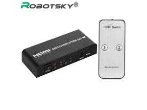 1Pcs HDMI V1.4 Switch 2X2 HDMI Switcher Splitter 2 in 2 out HDMI Switcher Video Audio Converter Adapter 3D 1080P for HDTV PC PS3