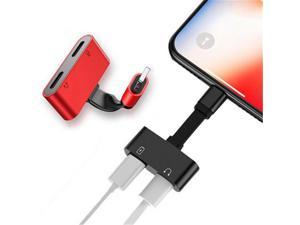 1Pcs 2 in 1 Audio Charge Adapter for iPhone 7 8 Plus X XR XS Max IOS 12 Audio Charging Splitter Adapter Converter Aux Headphone Cable
