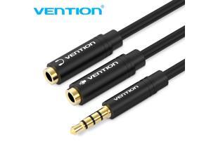 1Pcs Vention 3.5mm Audio Splitter Cable for Computer Laptop 3.5mm 1 Male to 2 Female Headphone+Mic Y Splitter Sound AUX Adapter Cable