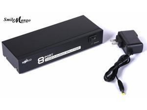 1Pcs SmileMango Original MT 108AV 8 port Composite RCA AV splitter 1X8 video audio splitter with power adapter 1Pcs SmileMango Original MT 108AV 8 port Composite RCA AV splitter 1X8 video audio splitter with power adapter