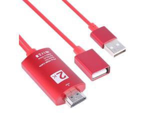 1Pcs Full HD 1080P USB to HDMI Converter Cable For iPhone 8 X 7 6s Plus iPad Samsung Android Phones TV Video Audio Adapter
