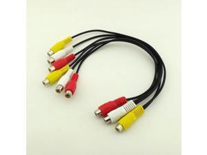 10pcs 3 RCA Female to 6 RCA Jack Splitter Composite Audio Video AV Adapter Cable 10pcs 3 RCA Female to 6 RCA Jack Splitter Composite Audio Video AV Adapter Cable