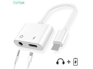 1Pcs Splitter For lightn to 35mm Headphone Jack Audio Converter Earphone Aux Cable Adapter For iPhone 7 8 Plus X 2 in 1 Charging