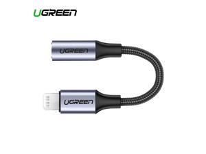 1Pcs Ugreen MFi Lightning to 35mm Jack AUX Cable for iPhone 7 8 plus XR Xs MAX 35mm Lightning 35 Headphones Audio Adapter Splitter