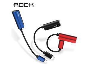 1Pcs ROCK 35mm Audio Cable for iPhone Charging Wire Splitter Cable Lighting to 35mm Headphone Adapter Cord for iphone 7 8 X