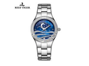 Reef Tiger Casual Womens Watch Moon Phase Stainless Steel Quartz Analog Watches RGA1524 Reef Tiger Casual Womens Watch Moon Phase Stainless Steel Quartz Analog Watches RGA1524