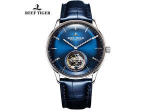 Reef Tiger Blue Tourbillon Watch Leather Strap Men Luxury Brand Automatic Mechanical Watches RGA1930 Reef Tiger Blue Tourbillon Watch Leather Strap Men Luxury Brand Automatic Mechanical Watches RGA1930