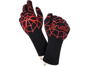 Renewgoo BBQ Grilling Gloves Silicone Heat Resistant Oven Mitts to 932°F / 500°C, Kitchen Grill Non-Slip Gloves for Barbecue, Cooking, Baking, Smoking Meat Insulated, Black/Red Renewgoo BBQ Grilling Gloves Silicone Heat Resistant Oven Mitts to 932°F / 500°C, Kitchen Grill Non-Slip Gloves for Barbecue, Cooking, Baking, Smoking Meat Insulated, Black/Red
