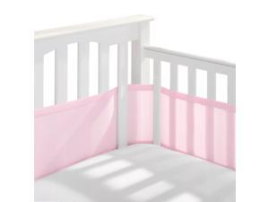 BreathableBaby Classic Breathable Mesh Crib Liner to Prevent Limb Entrapment, Light Pink BreathableBaby Classic Breathable Mesh Crib Liner to Prevent Limb Entrapment, Light Pink