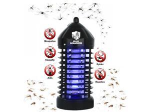 BugSoldier Mosquito Killer Electronic Trap Insect Pest Repeller Bug Zapper Anti-Mosquito Insect Repellent Fly Silent Catcher Fly Catcher 8.25", Matte Black