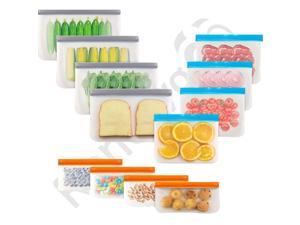 12-PACK Renewgoo Food Storage Bags Reusable PEVA Multi-purpose Sandwich Freezer Safe, BPA Free and Leakproof, Eco-Friendly