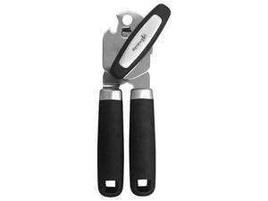 Renewgoo GooChef Can Opener Manual Comfort Grip Handheld Bottle Open Hight Quality Strong Stainless Steel Sharp Cutting Smooth Edge, Easy Knob, Comfortable Handle, Black