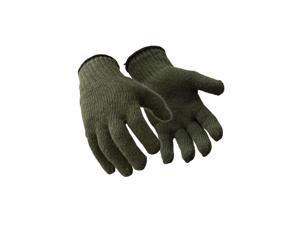 RefrigiWear Military Style Ragg Wool Glove Liners Green (Pack of 12 Pairs) (Small/Medium)