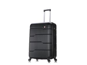 DUKAP Hardside 28 Inch Large Luggage with Ergonomic Handles and TSA Lock, Rodez Collection Travel Suitcase with Four Spinner Wheels and Studs, Black