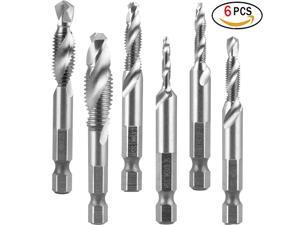 ACENIX® 6 Pcs HSS Countersink Tap Drill Bit Set,Combination Hex Shank Screw Thread Metric Tap Drill for Wood Plastic Aluminum Copper, NOT for Hard Metal / Iron Casting [ Value Pack Free Cleaning Cloth ACENIX® 6 Pcs HSS Countersink Tap Drill Bit Set,Combination Hex Shank Screw Thread Metric Tap Drill for Wood Plastic Aluminum Copper, NOT for Hard Metal / Iron Casting [ Value Pack Free Cleaning Cloth